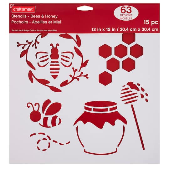 Bees & Honey Stencils by Craft Smart®, 12" x 12"
